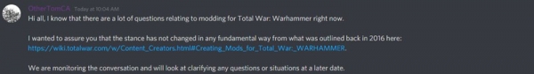 Creative Assembly не станет менять политику в отношении модов по Total War: Warhammer